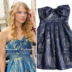 Rebecca Taylor Metallic Bow Party Dress ALT ASO Taylor Swift